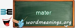 WordMeaning blackboard for mater